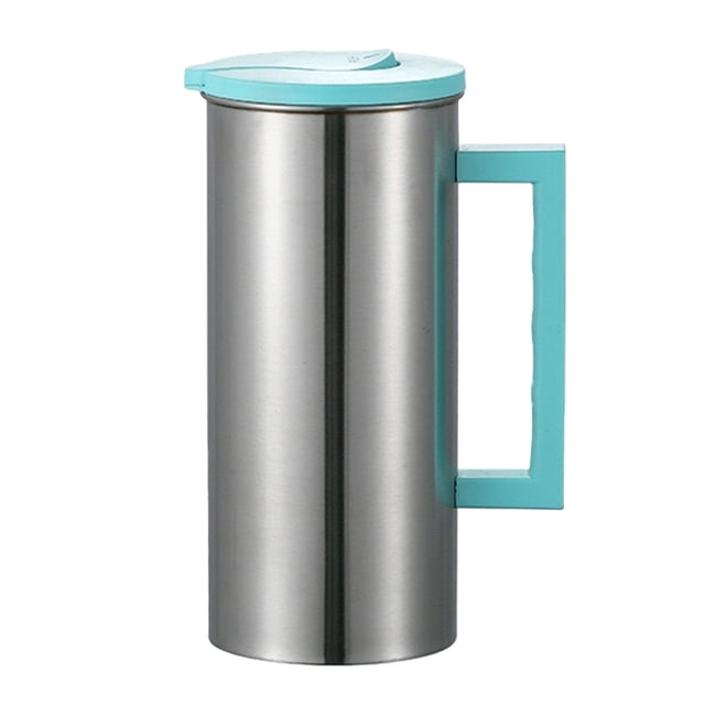 Wzzjkit Stainless Steel Pitcher, Clear Water Pitcher with Lid, Fridge Jug, Shatterproof, Great for Iced Tea, Sangrias, Lemonade, Milk, Large Capacity Tea Pitcher