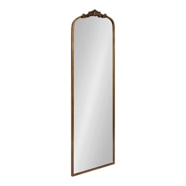 Kate and Laurel Arendahl Miroir Pleine Longueur Vintage Charmant à Arche, 18 x 58, Or, Miroir Mural Pleine Longueur Baroque Traditionnel avec Couronne Ornée Inspirée d'Une Guirlande