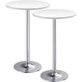 thumbnail image 1 of Homall 2-Pieces Bistro Pub Table Round Bar Height Cocktail Table Metal Base MDF Top Obsidian Table with Black Leg 23.8-Inch Top, 39.5-Inch Height, White, 1 of 1