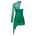 thumbnail image 4 of Alvivi Robe de Danse Lyrique pour Femme en Dentelle Transparente, Tutu en Maille Fendue, Justaucorps de Ballet et de Patinage Vert G, 4 of 7