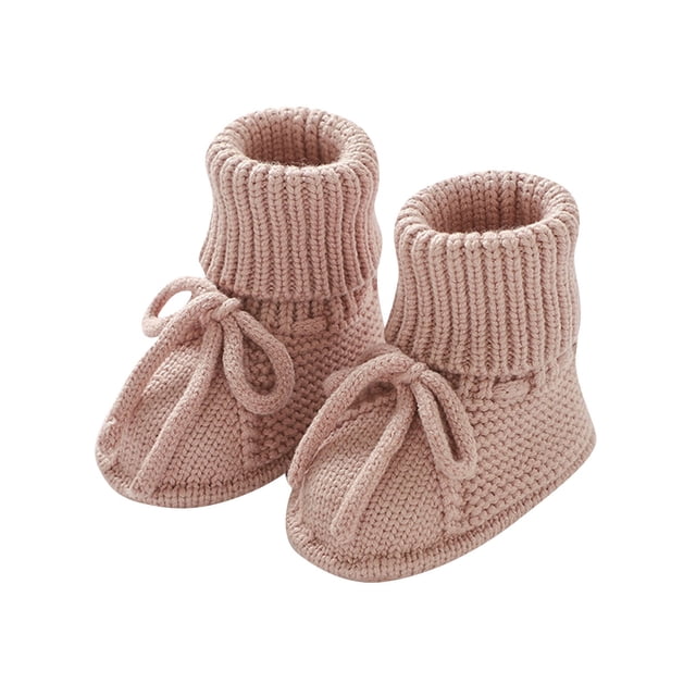 RXIRUCGD Baby Solid Color Knitted Walking Shoes Slip Socks( Pink, Size:9 )