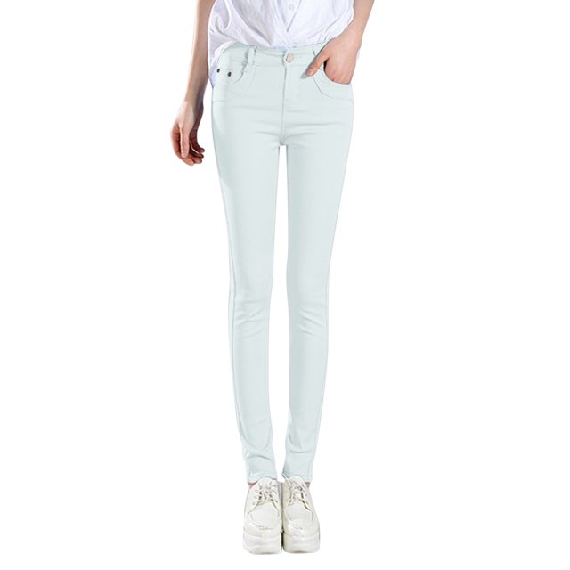 Kcodviy Women High Rise Jean Womens Casual Pants for Summer Classic Solid Color Ankle Womens Summer Pants Casual Jeans Casual Regular Tight Fitting Jeans