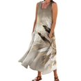 thumbnail image 1 of TJAZFJPA Robe de Demoiselle d'Honneur Noire Mode Femme Col Rond Décontractée Imprimé Pissenlit 3D Sans Poignets Poche Longue Robe Débardeur Robe Décontractée Robes de Vacances Femme Tendance 2025 Robe à Encolure Carrée Femme, 1 of 6