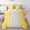 thumbnail image 1 of YST, Gradient Comforter Set, 7-Piece, Ombre, Full, Watercolor, Geometric, Wave Line and Dot, Gray, Yellow, Modern, Bedding Set, 1 of 4