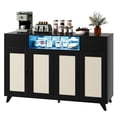 thumbnail image 1 of Buffet Moderne en Rotin Yiwa, Bahut de 47 Pouces avec Rangement, Éclairage DEL, Prise de Courant et Tablettes Ajustables, 1 of 8