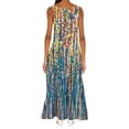 thumbnail image 4 of Robes de Demoiselle d'Honneur Femmes Mode Col en V Sans Manches Été Soirée Fête Imprimé Dames Poche Gilet Longue Robe Robes Décontractées pour Femmes en Liquidation, 4 of 6