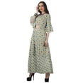 thumbnail image 4 of Moomaya Printed High Low Crop Top Kurti Palazzo Set Ethnic Indian Clothing Set For Womens, 4 of 8