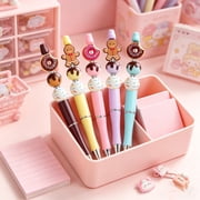 DIY Beaded Pen Set – Donut & Gingerbread Man Wooden Bead Stationery for Creative Writing and Craft Fun