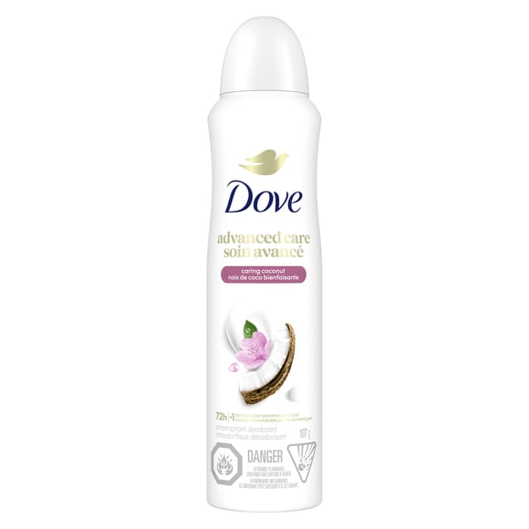Dove Advanced Care Antiperspirant Deodorant Dry Spray Caring Coconut, 107 g