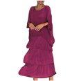 thumbnail image 1 of Jusqu'à 65 % de Réduction! Robes de Mode d'Été pour Femmes 2024 Grande Taille Manches Courtes Col Rond Décontracté Imprimé, 1 of 6