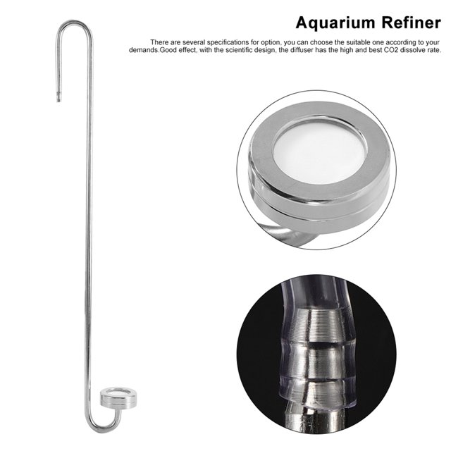 Aquarium CO2 Diffuser Fish Bubbler Hanging Stainless Steel Mirror Oxygen Diffuser With Hose And Suction Cup