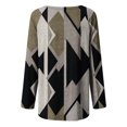 thumbnail image 4 of IROINID Deals Ladies Long Sleeve T Shirts Lounge Socket Geometry Printed Round-Neck Tops,Black, 4 of 5