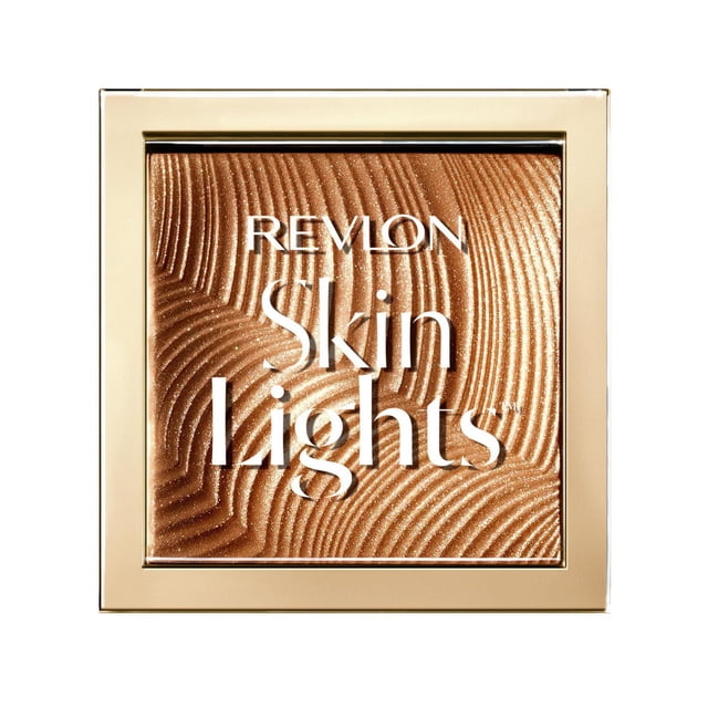 Revlon SkinLights Poudre Bronzante Prismatique Modulable, 8 ml, dans un compact Carré Doré avec une surface Bronzante Texturée et Scintillante Conçue pour un Éclat Naturel et Modulable Ensoleillé et une Subtile Définition des Joues.