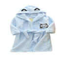 thumbnail image 4 of ‌WOLLED Boys Girls Kids Plush Fleece Robe Toddler Hooded Solid Color Sleepwear 1-12 Years‌, 4 of 8