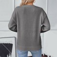 thumbnail image 4 of Penkiiy Chandails Décontractés à Manches Longues pour Femmes, Coupe Ample, Col Ras du Cou, Tricot, Imprimé Arc-en-Ciel, Chandail à Enfiler, Hauts, Gris G, 4 of 6