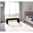 thumbnail image 2 of Bowery Hill Contemporary Upholstered Velvet Bench in Black Finish, 2 of 5