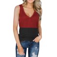 thumbnail image 2 of Fridja Womens Casual Loose Color Matching Button V-neck SleevelessTops Blouses Vests, 2 of 6