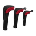 thumbnail image 4 of 3Pcs Mesh Golf Club covers with No. Tag Driver Fairway Woods Headcover Red, 4 of 7