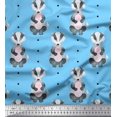 thumbnail image 1 of Soimoi Blue polyester Crepe Fabric Dots & Raccoon Animal Printed Fabric 1 Yard 42 Inch Wide, 1 of 3