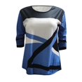 thumbnail image 4 of Blouse à Manches Longues pour Femmes Mode Décontractée Col Rond Couture Contraste Couleur T-Shirt Blouse à Manches Longues Blouse, 4 of 9