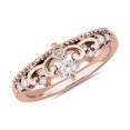thumbnail image 1 of 0,15 Ct P.t. Rond Véritable Diamond Superbe Alliance Éternité pour Femmes en Or Rose Massif 14K Taille 3,5, 1 of 1