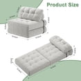 thumbnail image 2 of Folding Sofa Bed with Pillow Corduroy Convertible Sleeper Chair Portable Floor Couch Single Futon with Back Support Beige, 2 of 8