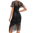 thumbnail image 3 of UPPADA Robe Cocktail à Col Rond pour Femmes Robe Queue de Poisson Robe Cocktail Sans Manches Robe Formelle Évasée Robe d'Invitée de Mariage Robe Cocktail Moulante Liquidation d'Hiver, 3 of 4