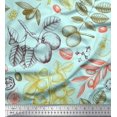 thumbnail image 1 of Soimoi polyester Crepe Fabric Leaves & Palm Fruits Printed Fabric 1 Yard 42 Inch Wide, 1 of 3