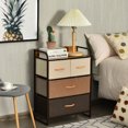 thumbnail image 3 of Costway 4-Drawer Dresser Storage 3-Tier Organizer Tower Steel Frame Wooden Top, 3 of 10