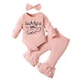 thumbnail image 1 of Économies d'Automne/hiver! HVOBTTY Ensemble Décontracté de Mode pour Filles à Manches Longues, Ensemble Décontracté de Mode pour Filles à Manches Longues avec Col Rond, Boutons et Pantalon Long Uni Rose, 9 Mois, 1 of 4