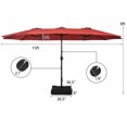 thumbnail image 3 of Patiojoy 15FT Double-Sided Twin Patio Umbrella with Base Extra-Large Market Umbrella for Outdoor Wine, 3 of 8