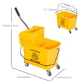thumbnail image 3 of HOMCOM Seau à Vadrouille Compact avec Essoreuse sur Roues 5 Gallons Jaune, 3 of 10