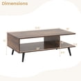 thumbnail image 3 of Gymax 2-Tier Coffee Table w/ Compartments & Metal Legs Rectangle Tea Cocktail Table Coffee, 3 of 10