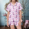thumbnail image 2 of LUOGENLI Pyjamas pour Filles Taille 12 Ensemble de Shorts 2 Ensembles de Pyjama pour Enfants avec Imprimé Pygmée de Pâques et Imprimé Oeuf de Pâques Chemise à Manches Courtes Boutonnée Shorts Ensembles de Pyjama Pyjamas pour Filles Taille 6X Violet 12-13 Ans, 2 of 6