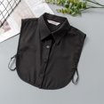 thumbnail image 3 of QualitChoice Simple Design Solid Color False Collar Formal Fashion Chiffon Fake Half Shirt Decorative Detachable Lapel Clothing Decor Black Point 1 Pc, 3 of 6