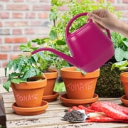 Suncoda Watering Can, Plant Watering Can Watering Can 1 Gallon Long Spout Watering Can Flower Patterns Indoor Watering Can with Handle Plastic Watering Can for Garden Plants
