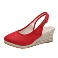 thumbnail image 1 of Sandale Espadrille à Talon Compensé à Bout Fermé pour Femmes, Style Mondain, à Bride Arrière, 1 of 9