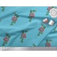 thumbnail image 3 of Soimoi Georgette Viscose Fabric Leaves & Floral Block Fabric Prints by Yard 42 Inch Wide, 3 of 3