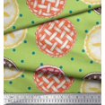 thumbnail image 2 of Soimoi Green Poly Georgette Fabric Dot & Pie Food Fabric Prints By Yard 42 Inch Wide, 2 of 5