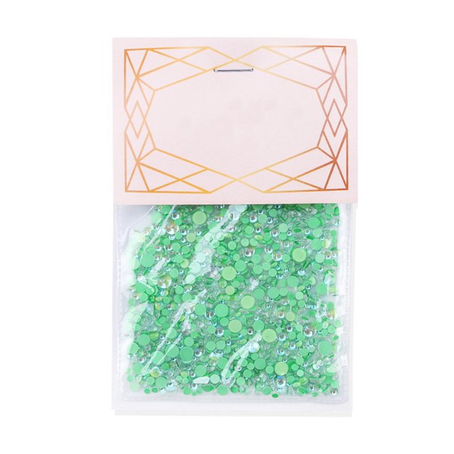 1440 Pieces Glass Crystal Set Flat Gift Back Excellent Gloss Nail Art Rhinestones DIY Handcraft Manicure Accessories Card Making Green