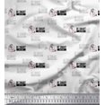 thumbnail image 1 of Soimoi Black polyester Crepe Fabric Be Smart Dont Start Text Decor Fabric Printed Yard 42 Inch Wide, 1 of 2