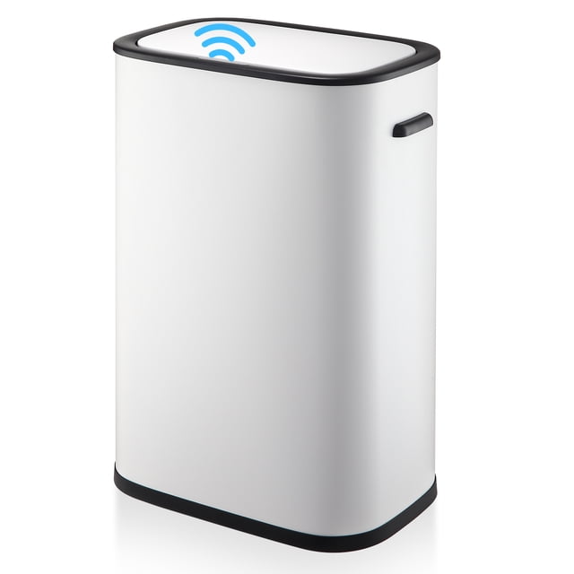BeesClover 14.5 Gal/55L Automatic Motion Sensor Trash Can, Rectangular Touchless Garbage Bin with Soft-Close Lid, Large Smart Kitche Trash Can Waste Basket for Bathroom, Bedroom, Office