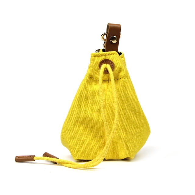 Xingzhi Sac de Rangement pour Nourriture pour Animaux Portable Réutilisable Grande Capacité avec Mousqueton Pochette d'Entraînement pour Collation Fournitures pour Animaux Sac Jaune