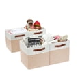 thumbnail image 1 of DECOMOMO Collapsible Sturdy Foldable Storage Bin [4-Pack] w/ Handles for Organizing Shelf Nursery, 1 of 5