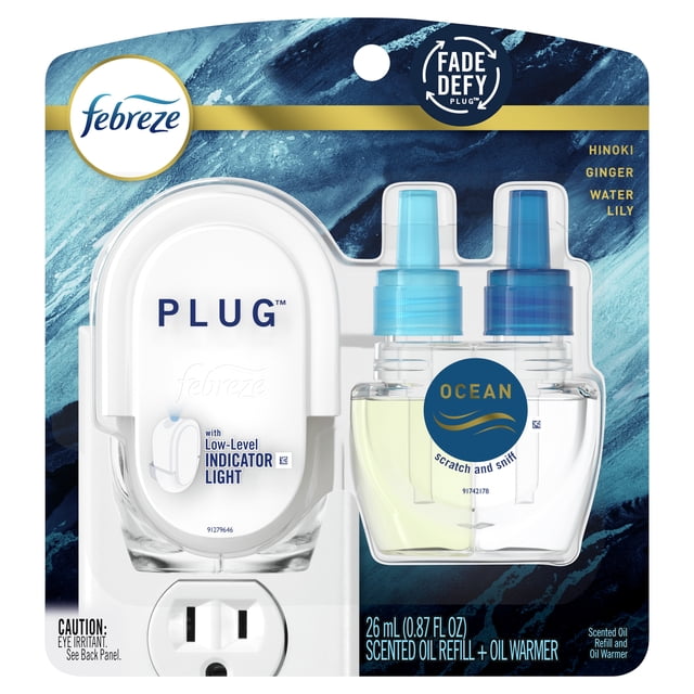 Febreze Origins Fade Defy PLUG Air Freshener & Odor Eliminator, Ocean