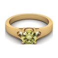 thumbnail image 1 of 925 Sterling Silver Gold Vermeil 6mm Round Lemon Quartz Solitaire Women Ring, 1 of 3