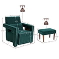 thumbnail image 3 of Costway Modern Berber Fleece Single Sofa Chair w/ Ottoman & Waist Pillow Green, 3 of 10
