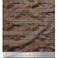 thumbnail image 1 of Soimoi Poly Georgette Fabric Text & Chocolate Food Fabric Prints by Yard 42 Inch Wide, 1 of 6