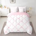 thumbnail image 2 of Erosebridal Kawaii Bowknot Bedding Sets Twin Size,Rown Stripes Comforter Sets with Sheets,Bow Bedroom Decor,Reversible,7pcs, 2 of 5