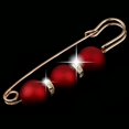 thumbnail image 4 of Milaget Broche de Fête Ornée de Trois Perles, Épinglette Broche pour Robe de Mariée, Rouge Soirée, 4 of 9